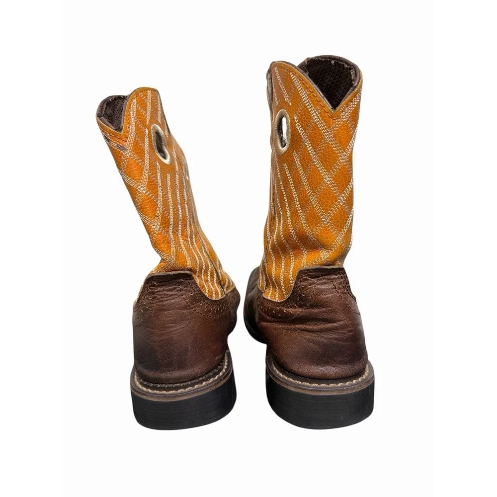 Justin Kids‎ Western 4616JR Cowboy Leather Boots shoes sz 3.5 D